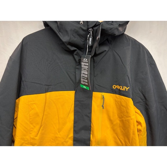 Oakley TNP TBT Shell Jacket Mens Amber Yellow Blackout Snowboard Ski XL NWT - Picture 4 of 12